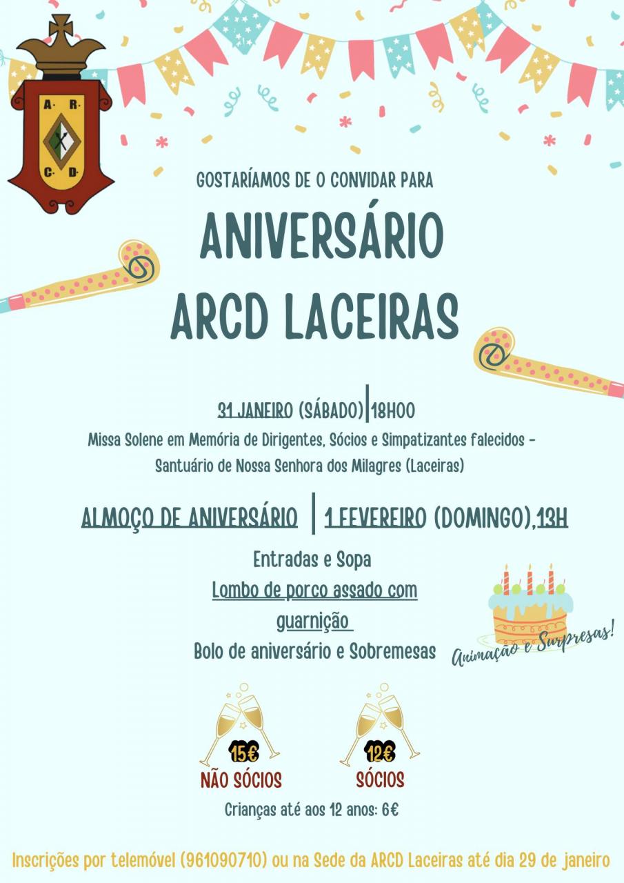 Anivers&aacute;rio | ARCD Laceiras 